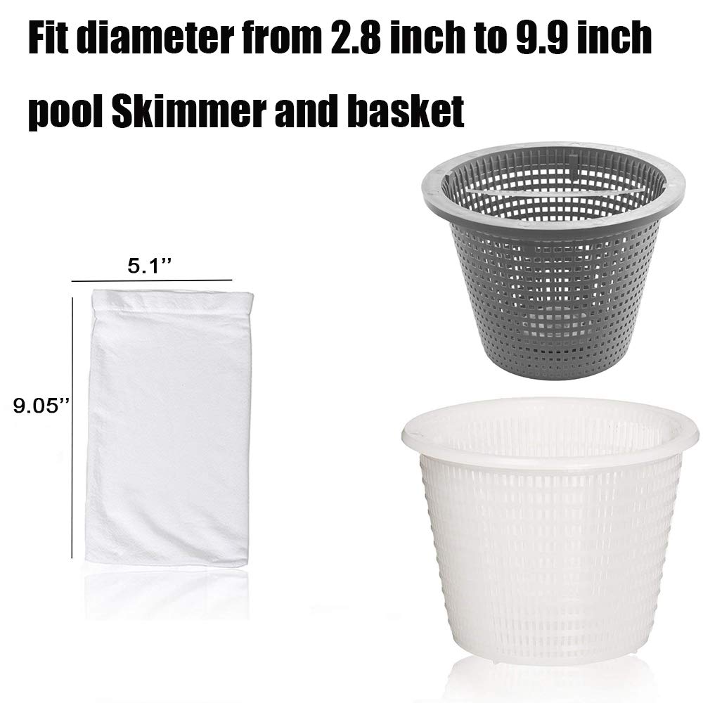 VSECUON skimmer basket filled with trapped leaves demonstrating debris capture