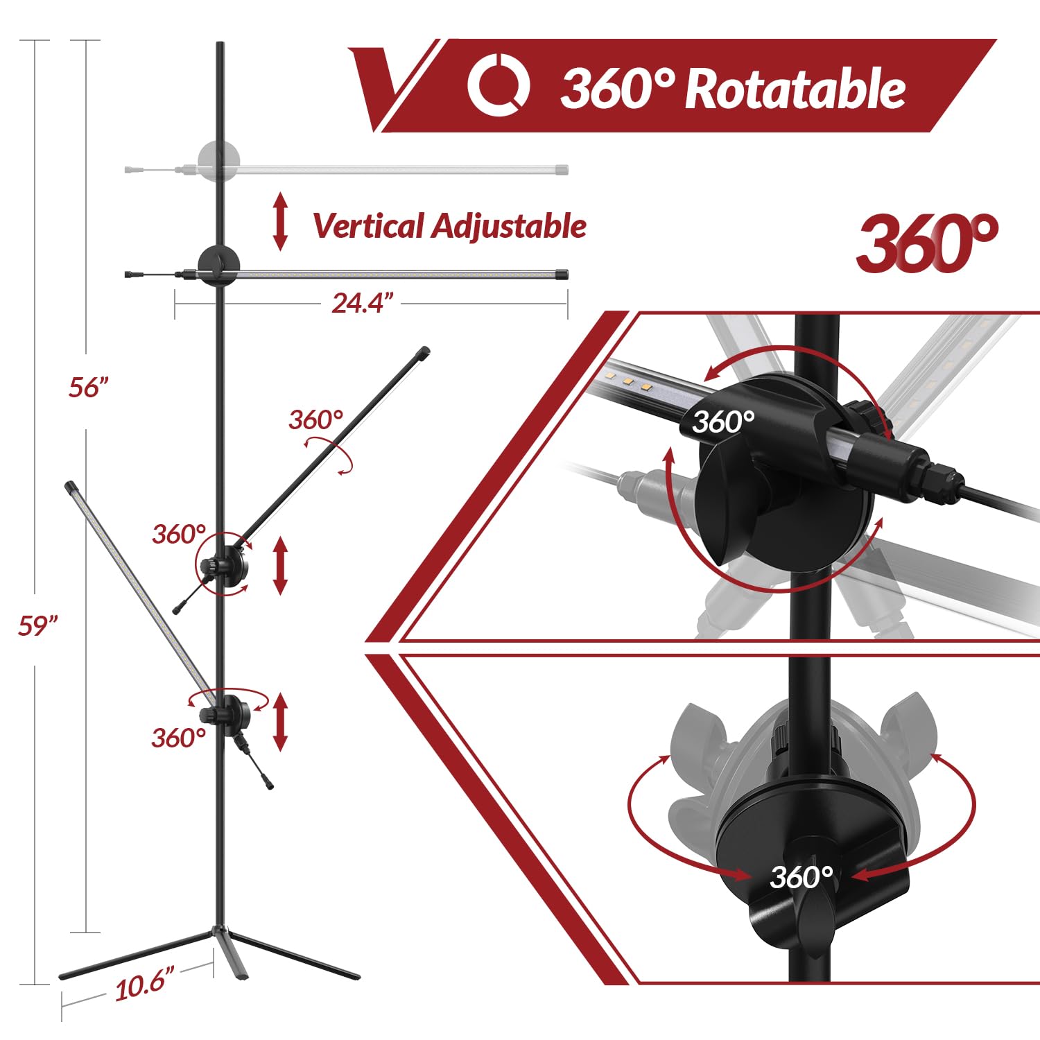 VShape angled head detail with rotation joint for precise plant targeting advantage