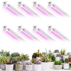 VShape front view of 8-pack T8 lights showing compact linkable fixtures and organized layout