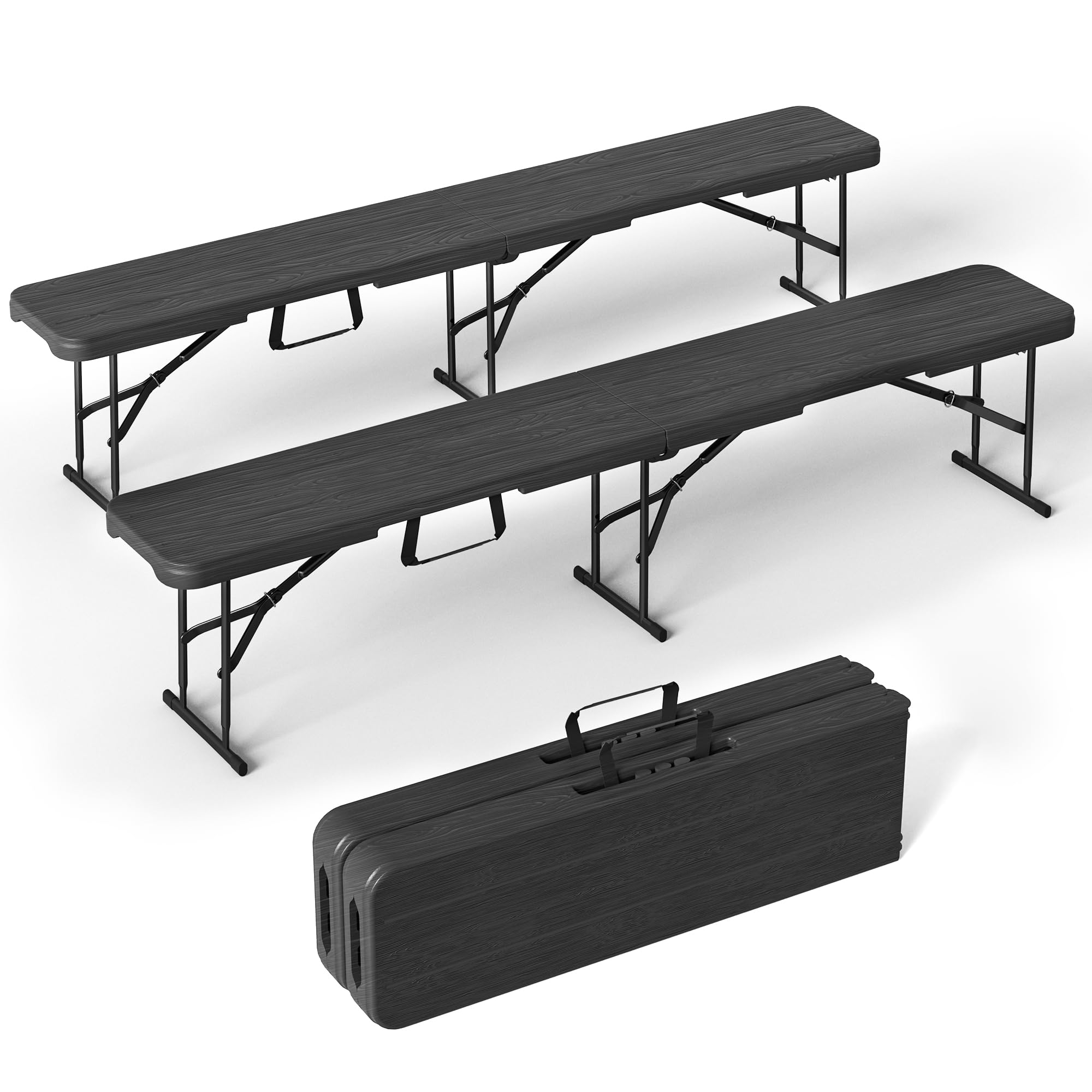 VSOAEIL bench front view showing full 6-foot seating and stable frame benefit