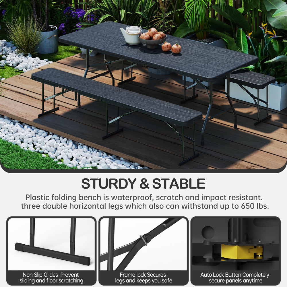 VSOAEIL powder-coated leg and lock detail showing secure stable support