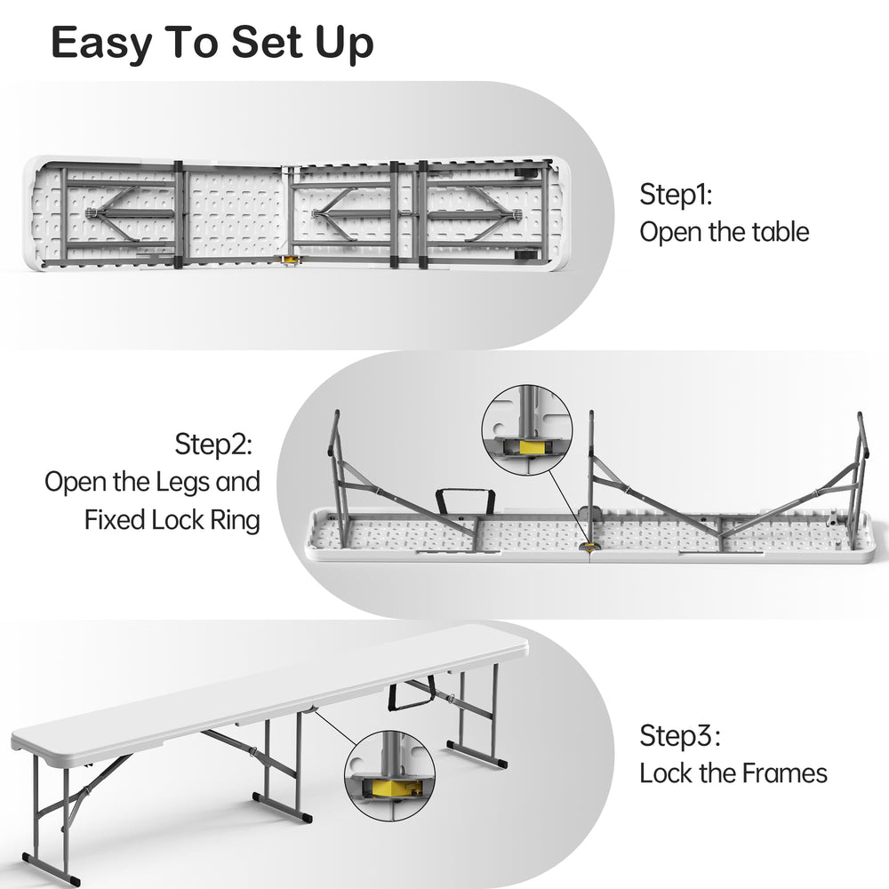 VSOAEIL bench next to a chair showing size comparison and seating capacity
