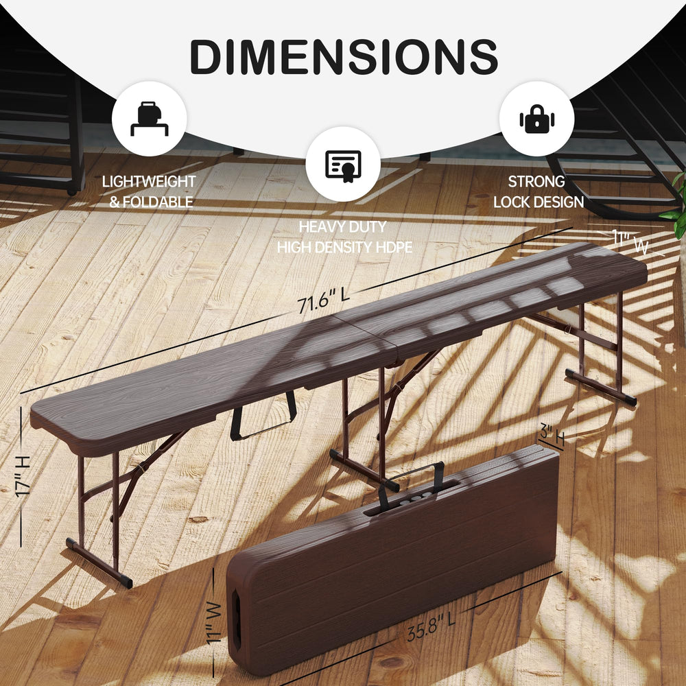 VSOAEIL folded bench with handle for easy transport and compact storage
