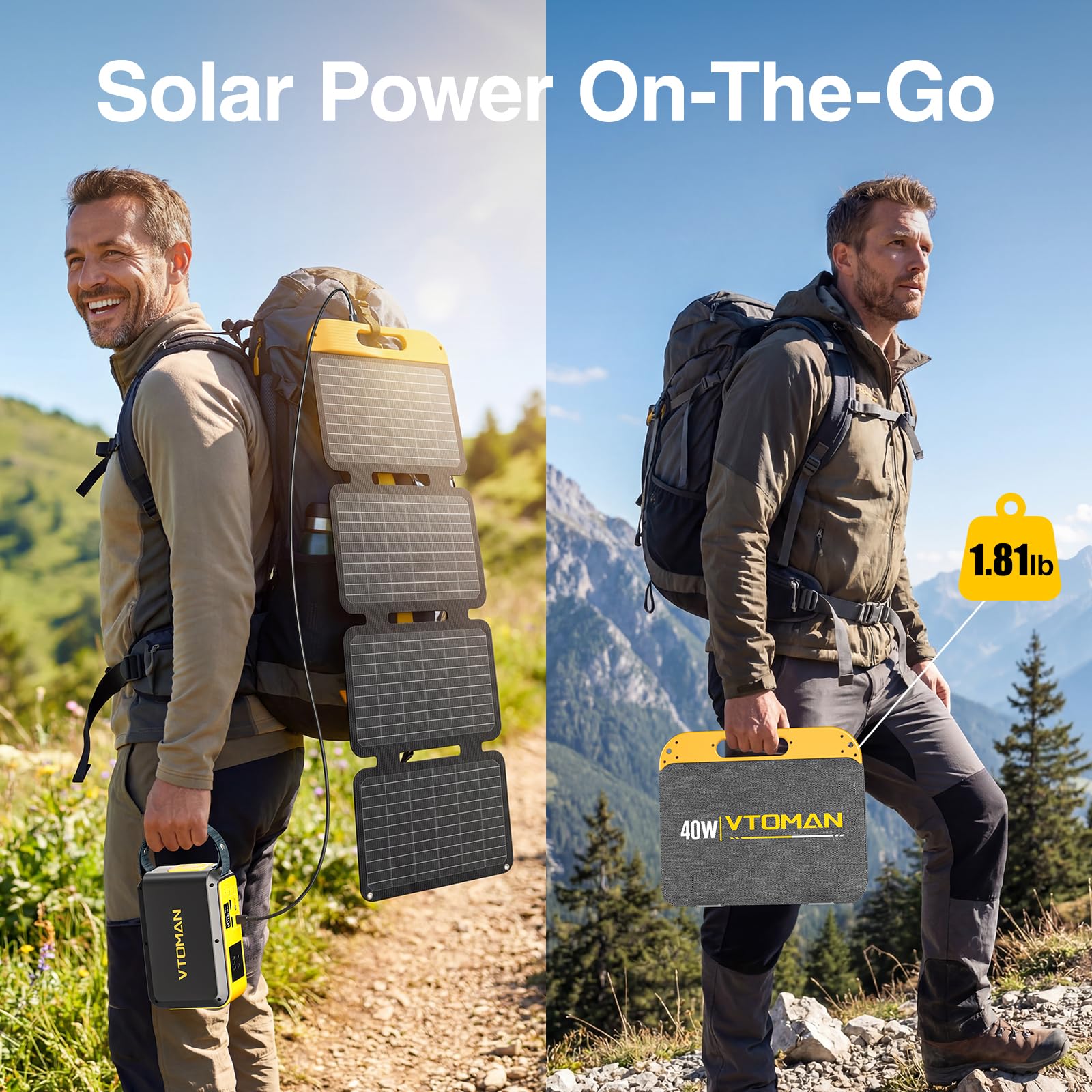 VTOMAN mounted at 45 degrees showing optimal sun angle for best output