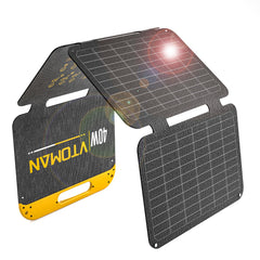 VTOMAN 40W front view showing panel surface and slim profile for easy carry