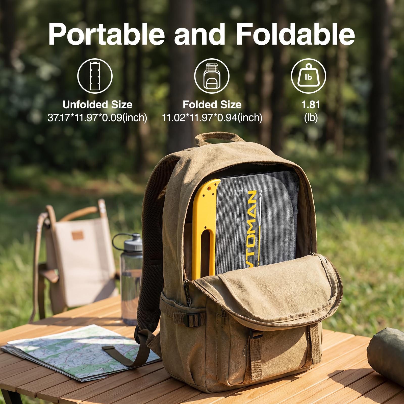 VTOMAN set on a campsite tent illustrating reliable outdoor power supply