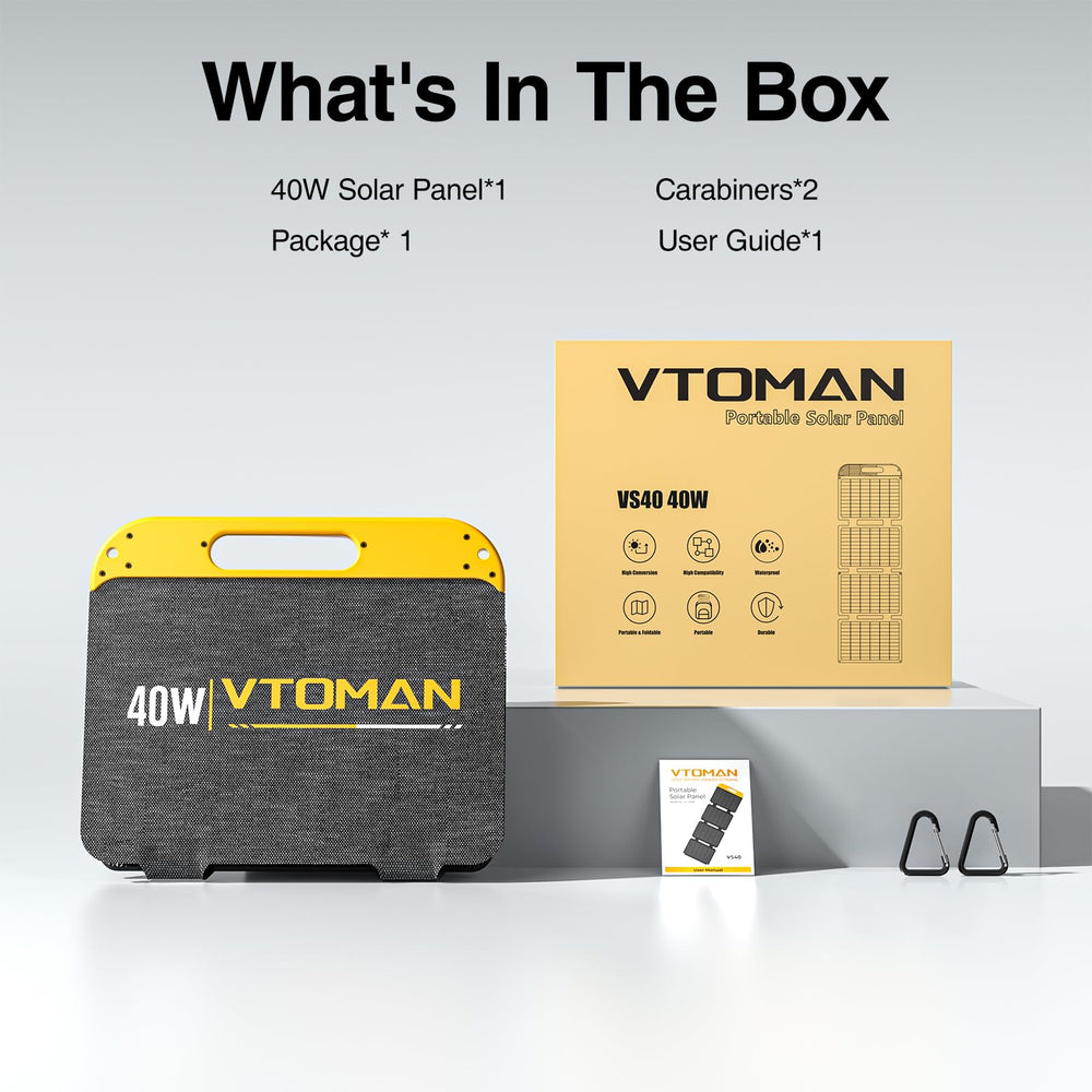 VTOMAN packed in backpack showing portability for travel and emergencies