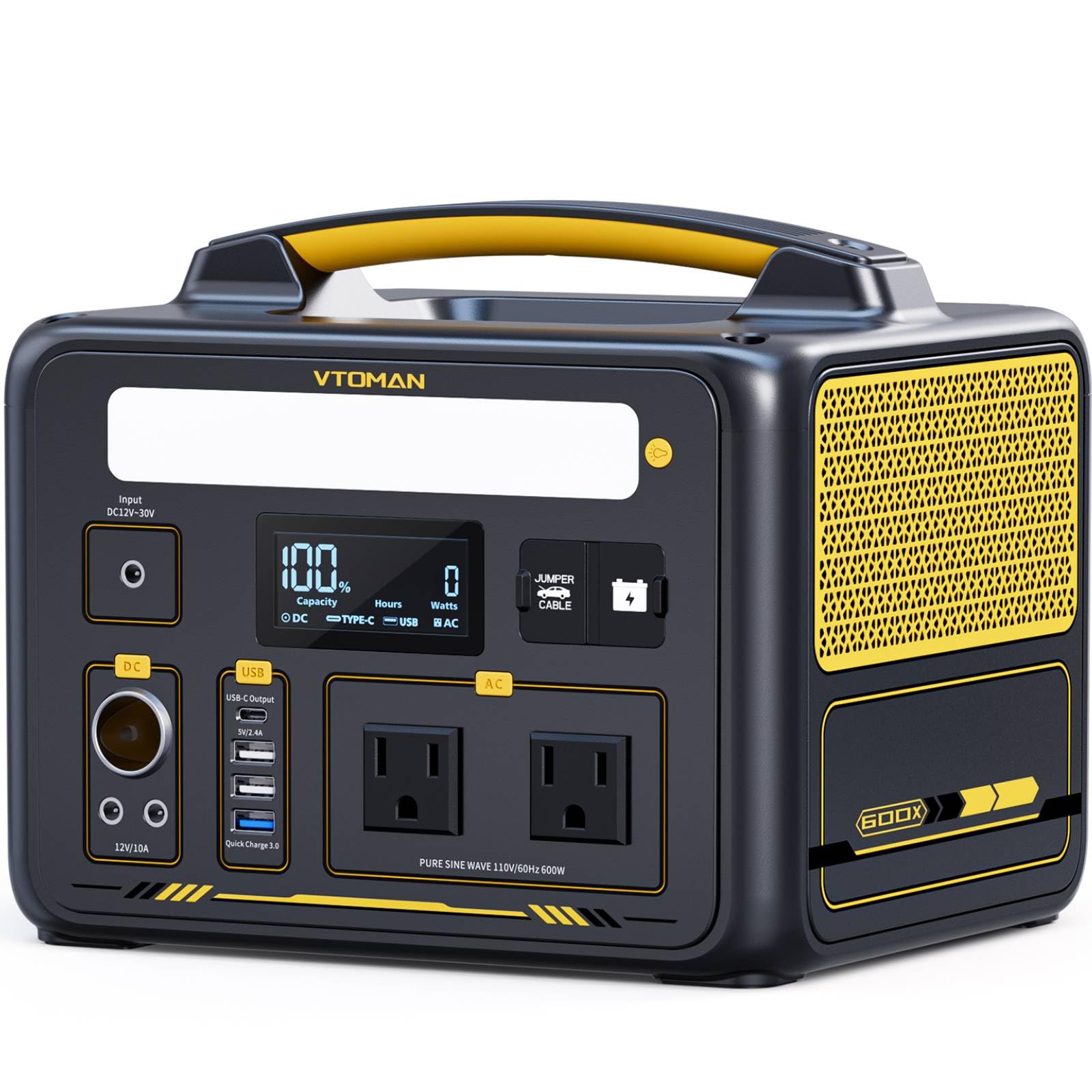 VTOMAN front view showing compact design and easy carrying benefit