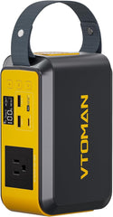 VTOMAN Jump 100 front panel showing buttons and AC outlet for quick power control