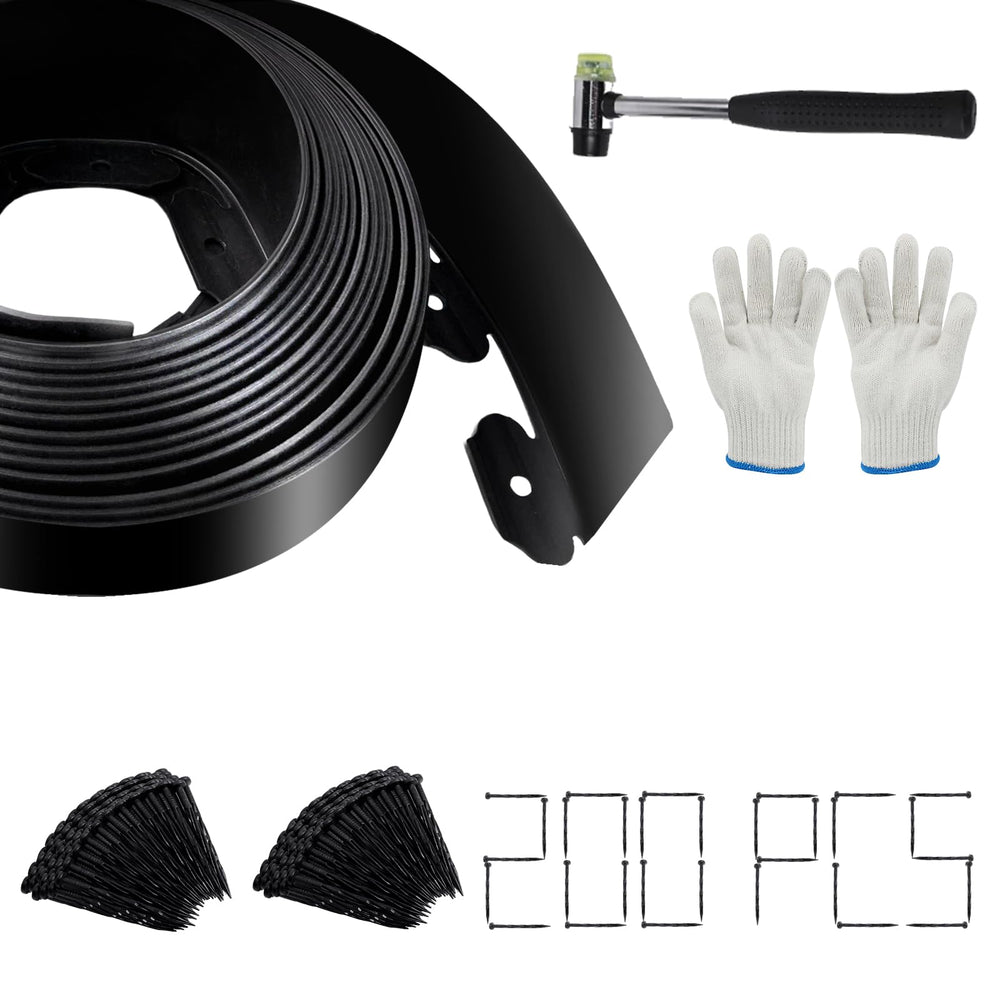 VUAOHIY front view of full 66 ft landscape edging kit for quick installation