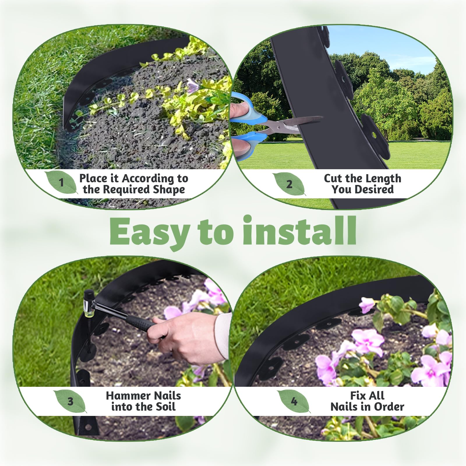 VUAOHIY installed along garden pathway keeping mulch contained
