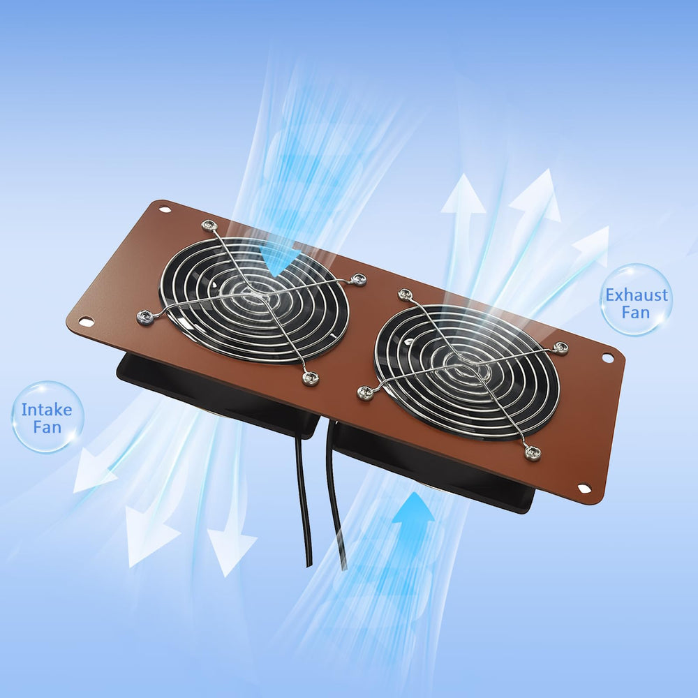VUEBEE fans mounted in greenhouse, supporting moisture control and airflow benefits