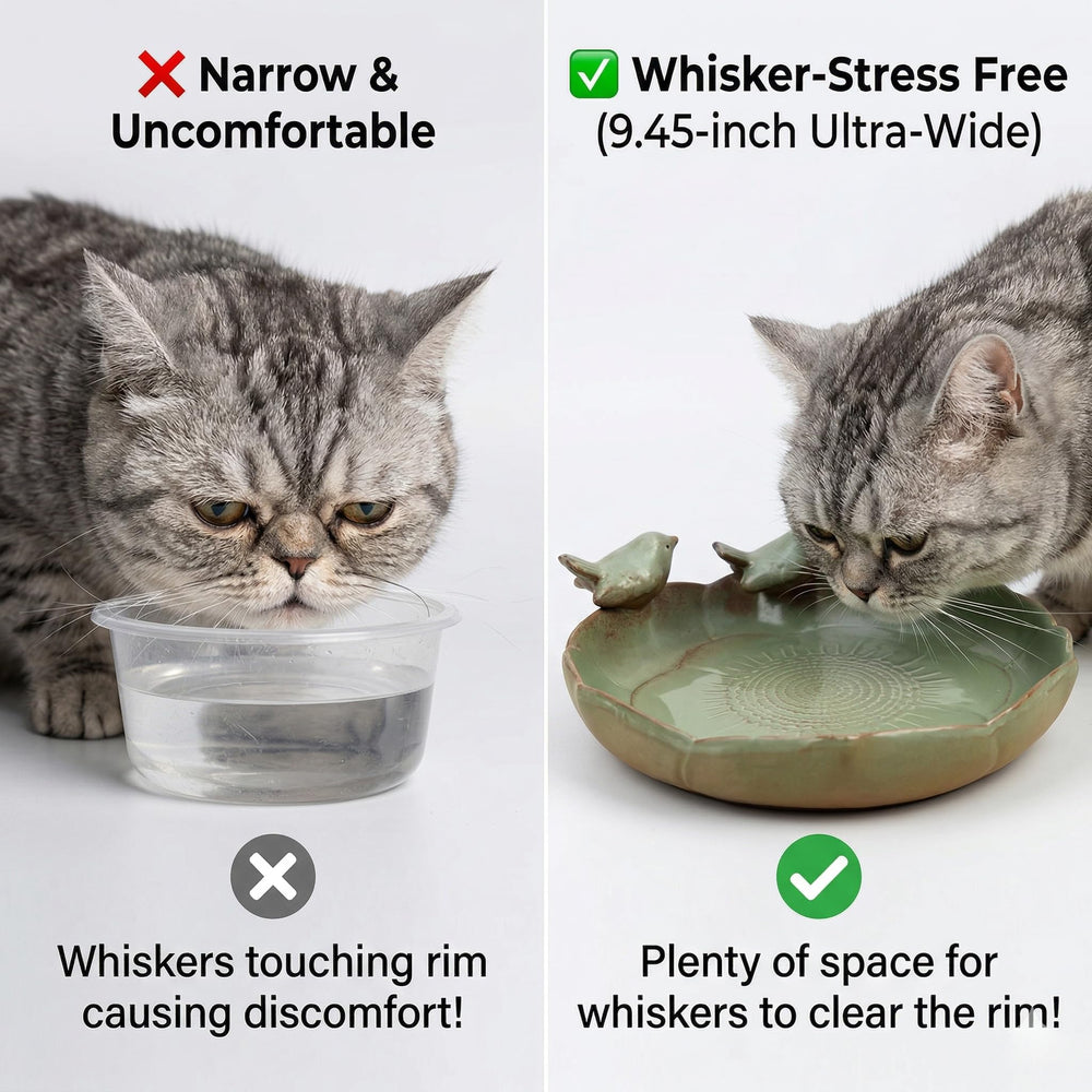 VUFVOID bowl in garden with bird drinking, encouraging wildlife visits