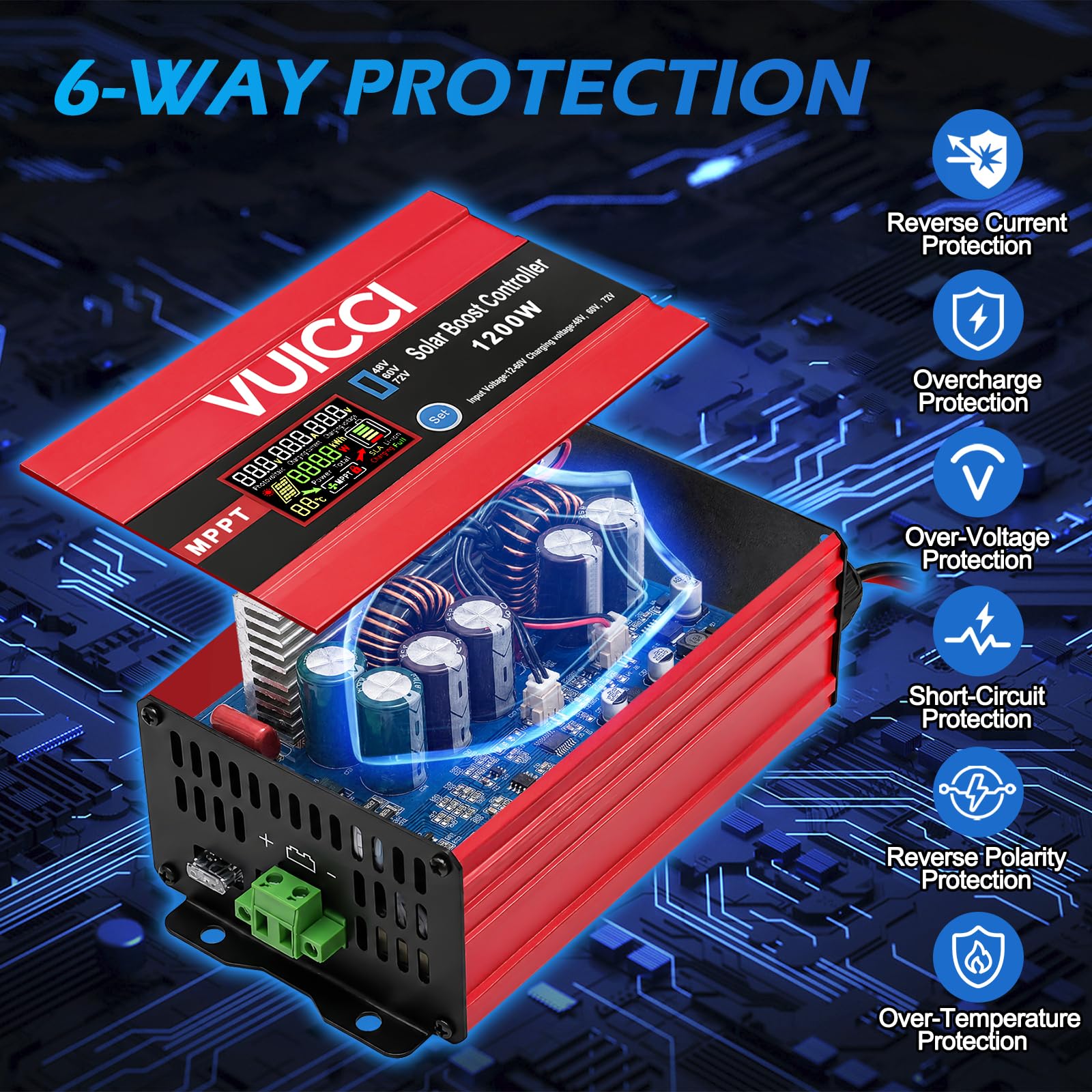 vuicci heat sink and vents close-up highlighting improved dissipation for longer runtime