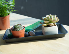 VUWEZ tray holding multiple pots on a windowsill to prevent drips