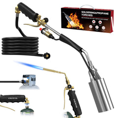 VVKPEYIN torch front view assembled showing ready-to-use control and hose