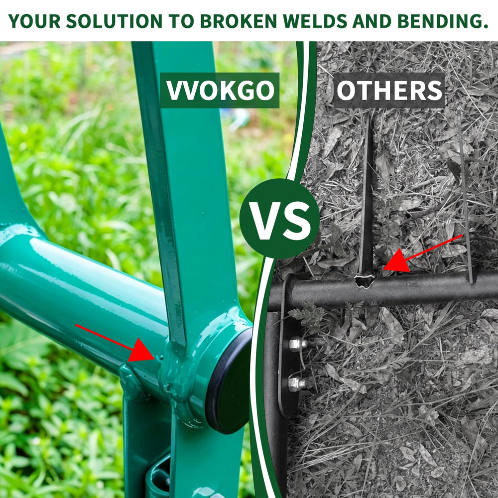 VVOKGO flat-tube handle detail offering better leverage and reduced strain