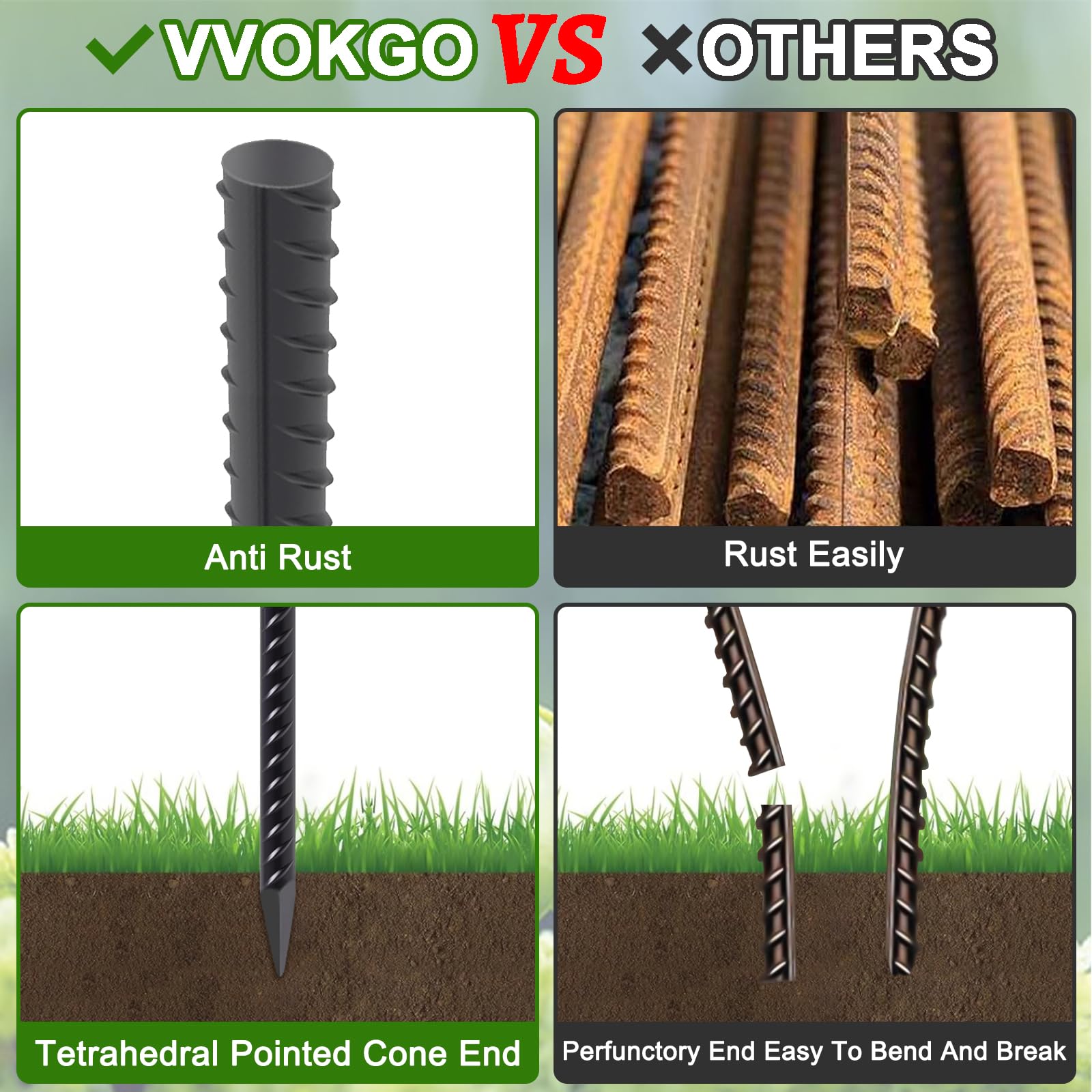 VVOKGO powder-coated surface texture resisting rust for longer outdoor life