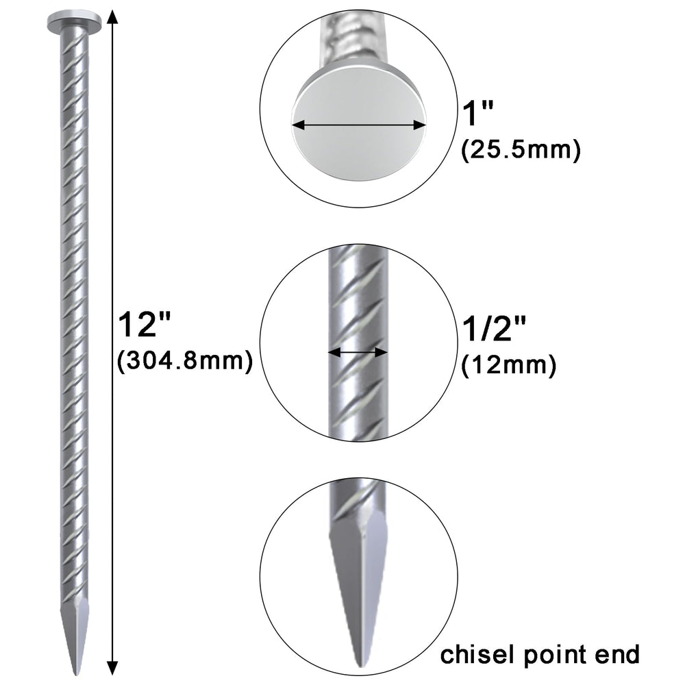 VVOKGO close-up of chisel point tip, highlights 45-degree entry for easier ground penetration