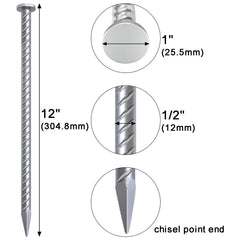 VVOKGO close-up of chisel point tip, highlights 45-degree entry for easier ground penetration