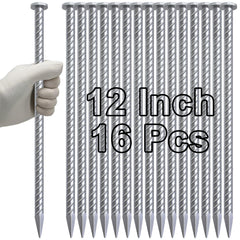 VVOKGO front view of 16-pack rebar stakes, shows complete set and packaging, fast installation benefit