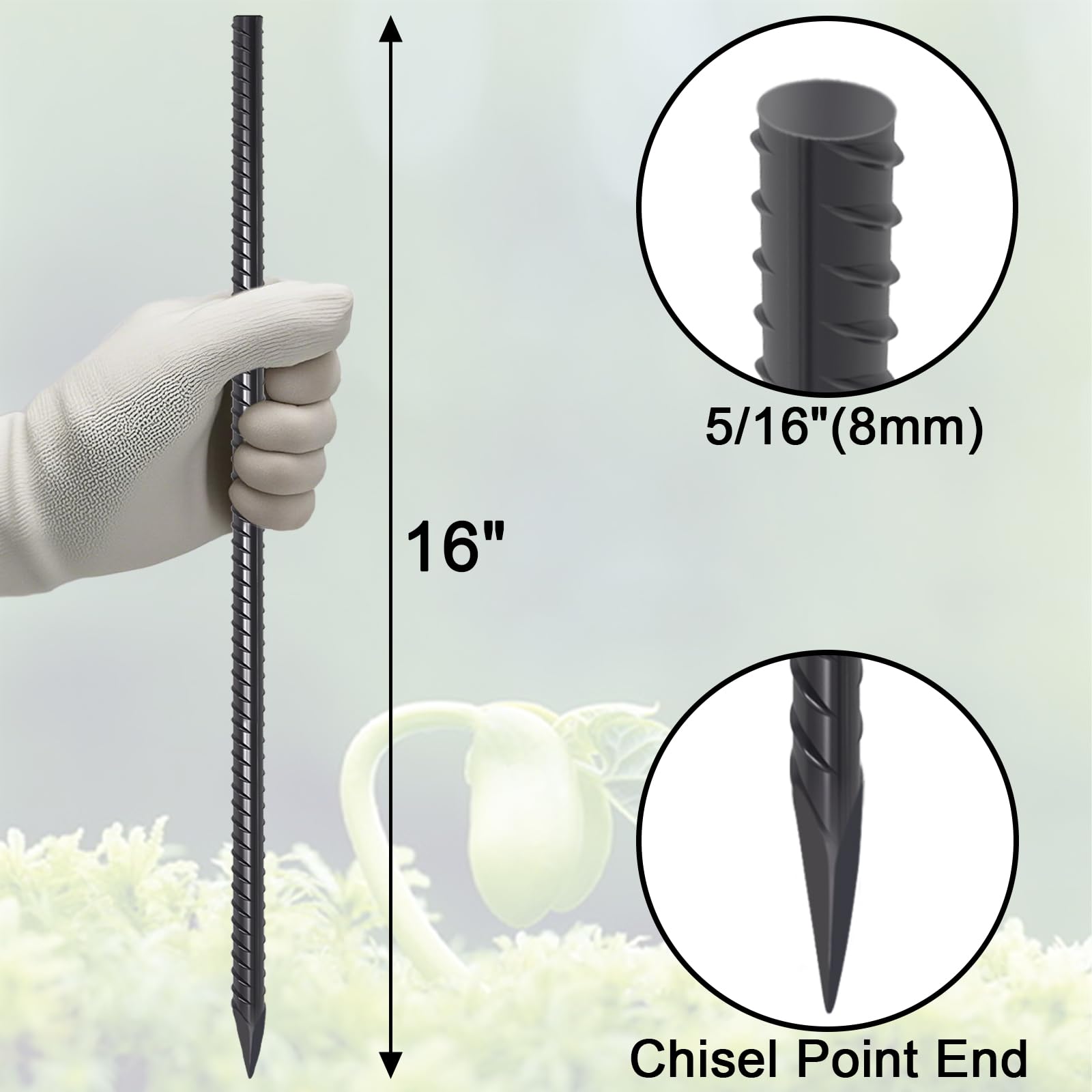 VVOKGO chisel point close-up for easier driving and deeper ground entry