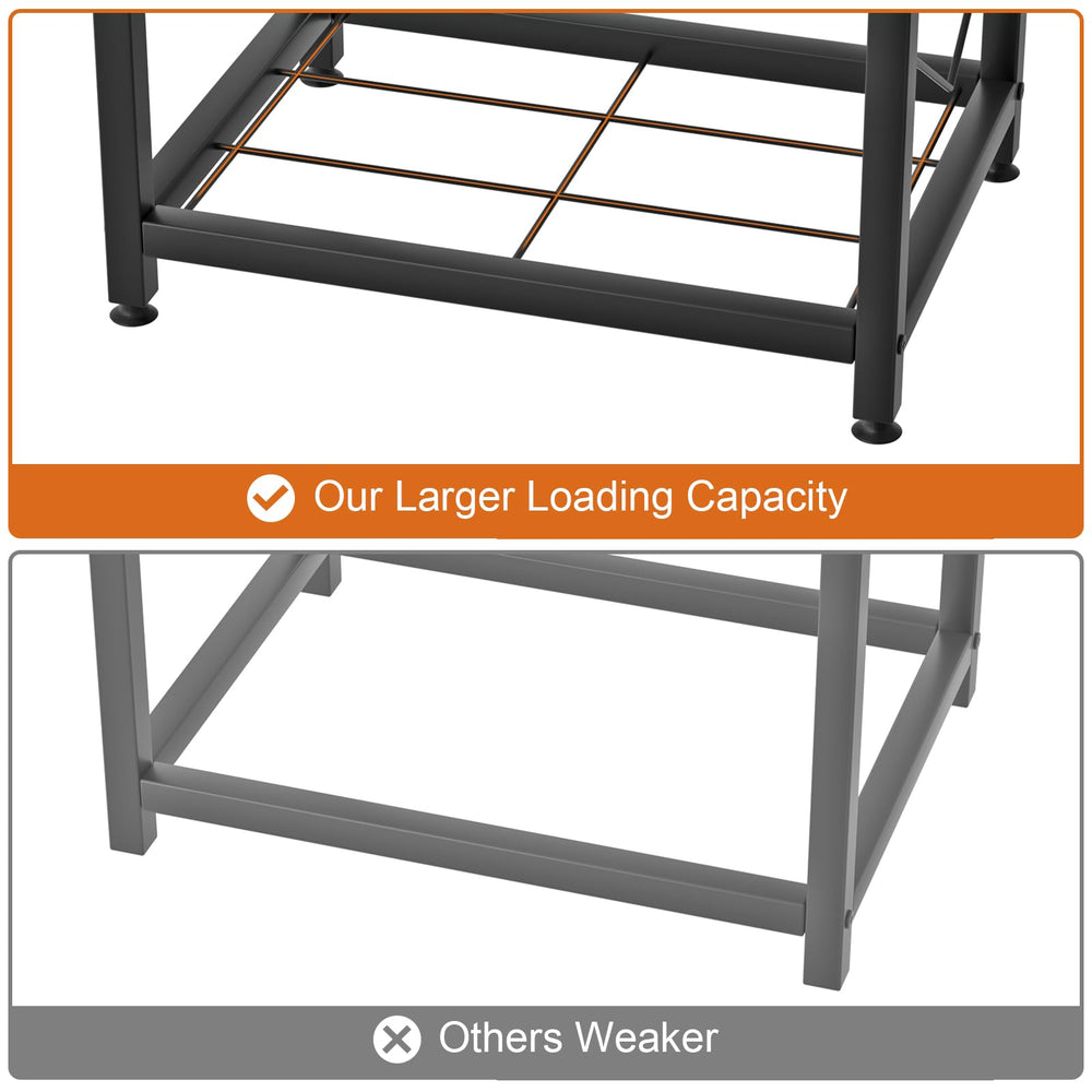 VyGrow on a patio with cushions showing stylish outdoor storage benefit