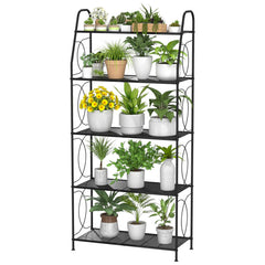 VyGrow front view of 5-tier plant stand showing tall storage and display benefits