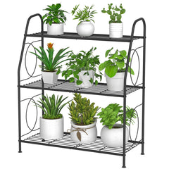 VyGrow front view plant stand showing three-tier storage and neat display benefit