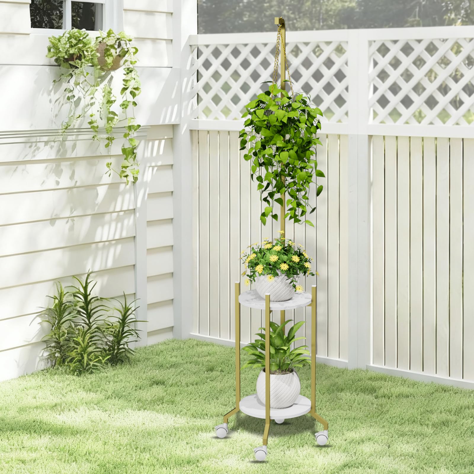 VyGrow in living room lifestyle shot adds stylish greenery and decorative impact