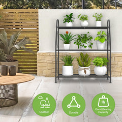 VyGrow plant stand on balcony holding pots to save space and enhance greenery