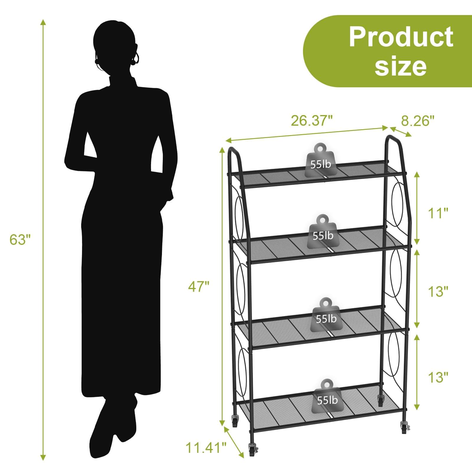 VyGrow shelf scale with pots demonstrating capacity and space efficiency