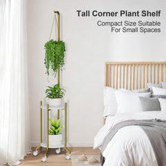 VyGrow top hanging rod with pothos demonstrates space-saving hanging plant benefit