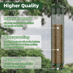 VYHAG feeder hanging in garden with birds feeding benefit: attracts small songbirds safely