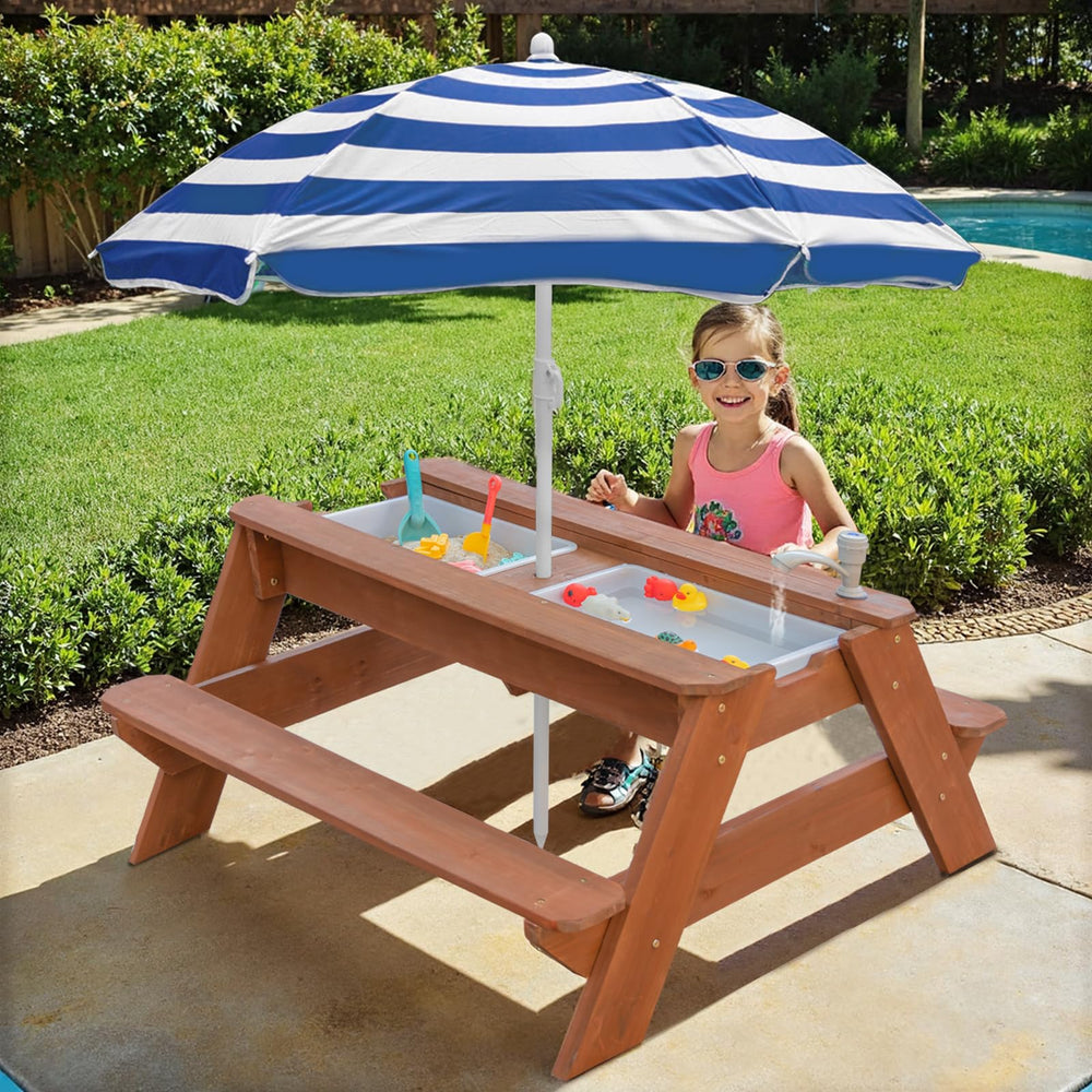 VYOMAMA child using faucet attachment to control water flow for sensory play