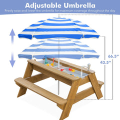 VYOMAMA kids using sand and water table outdoors, encourages creative play benefit