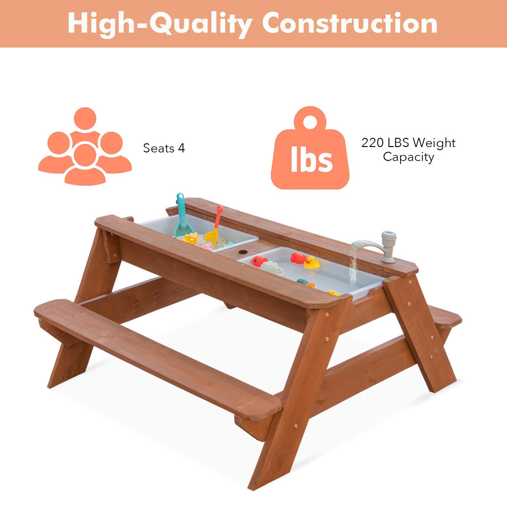 VYOMAMA size comparison with toys illustrating compact footprint and seating for four