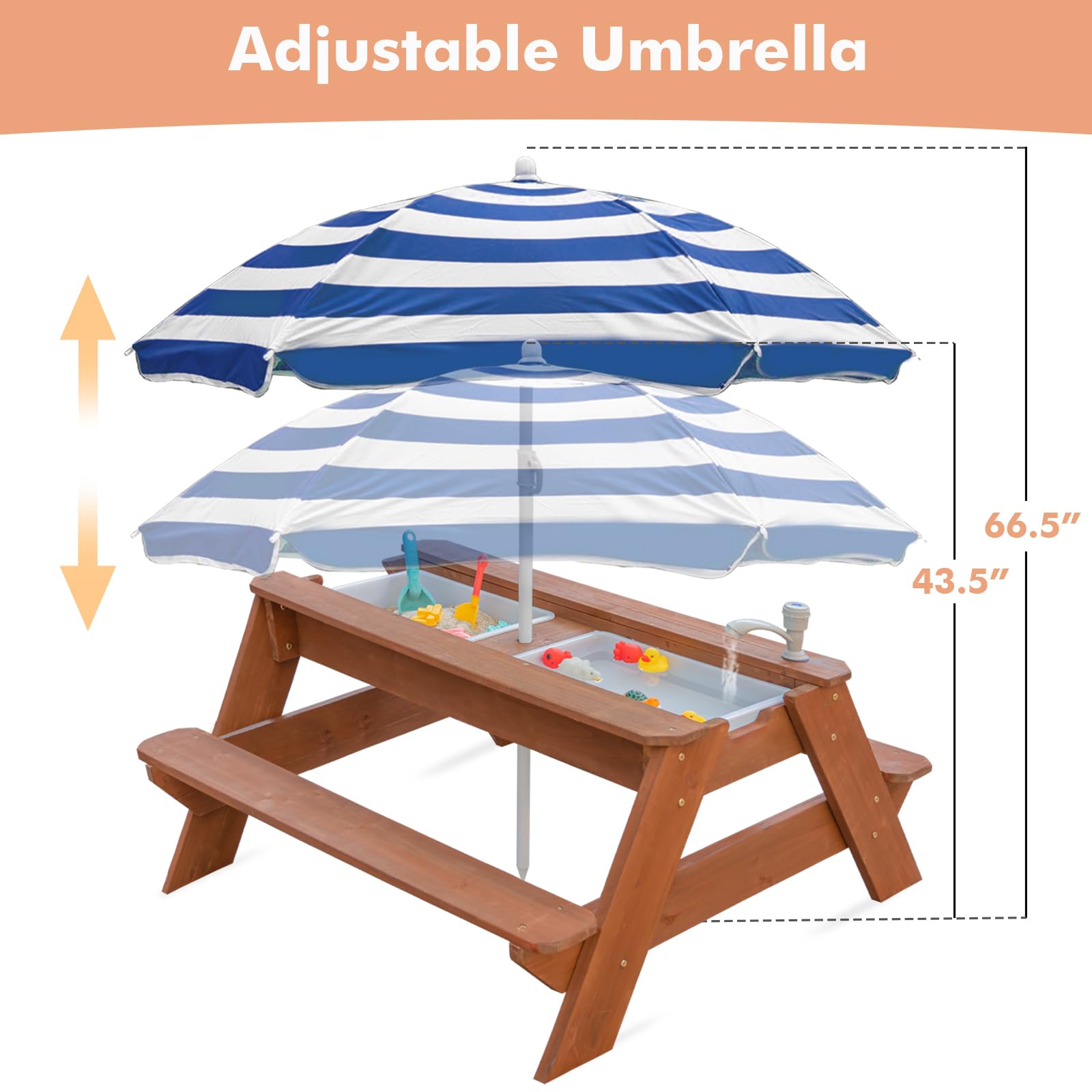 VYOMAMA umbrella in place providing shade for sun-safe outdoor children’s play