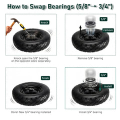 Vypart spare bearings and nylon spacers included for axle compatibility