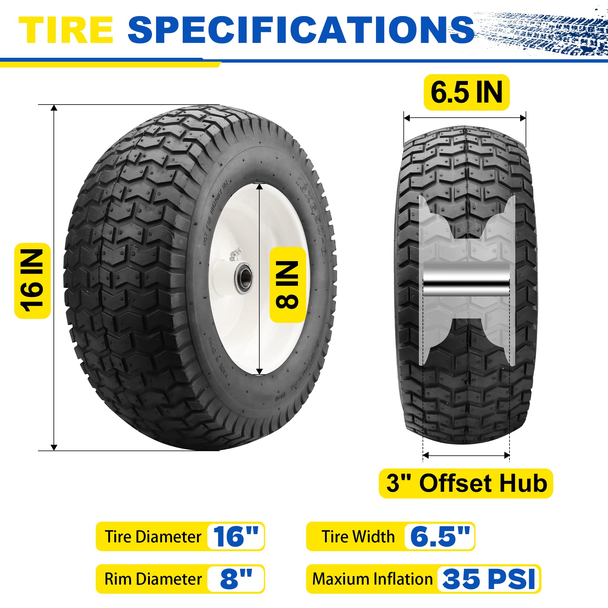 Vypart close-up serrated tread providing improved turf traction