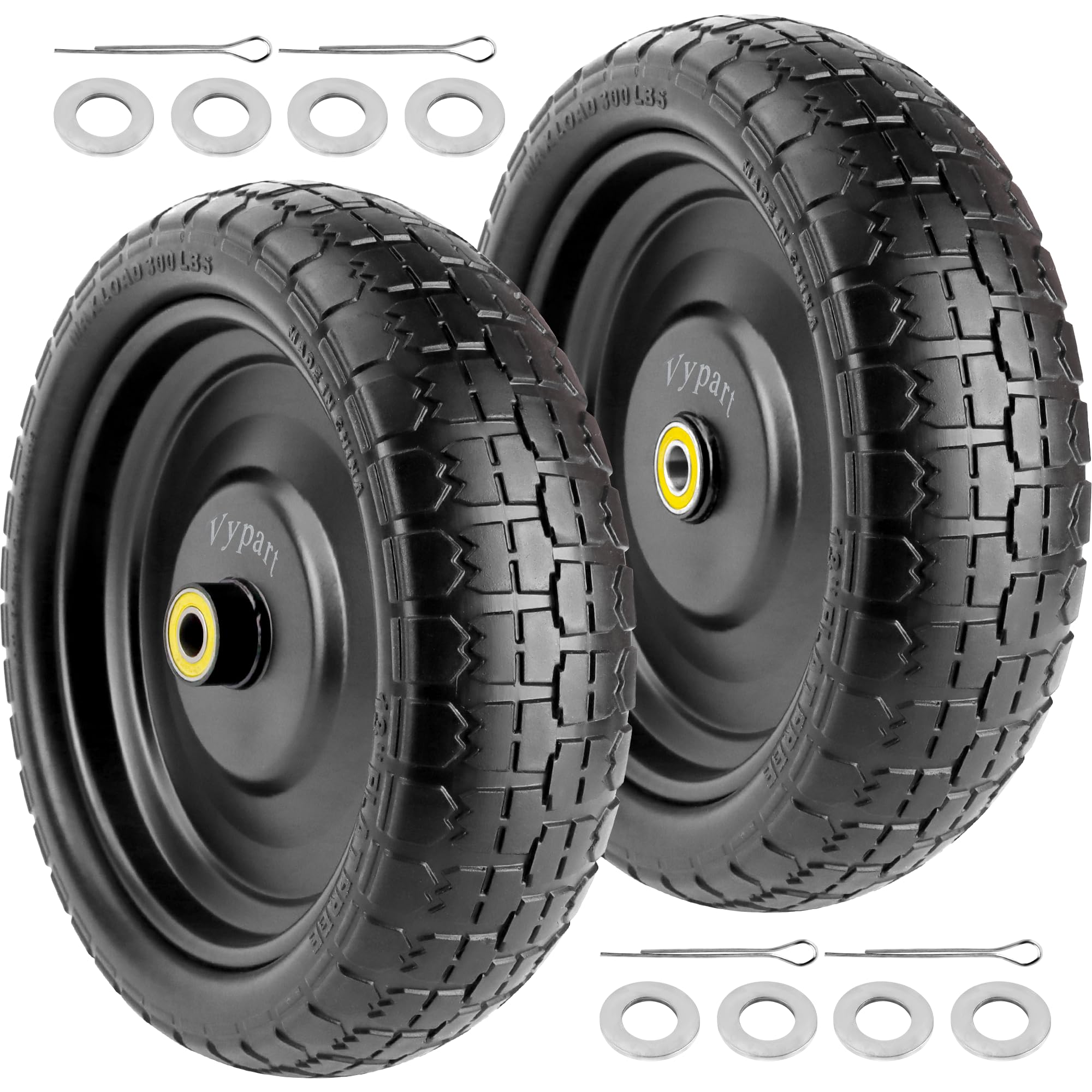 Vypart front profile wheel showing tire shape and durable construction for reliability