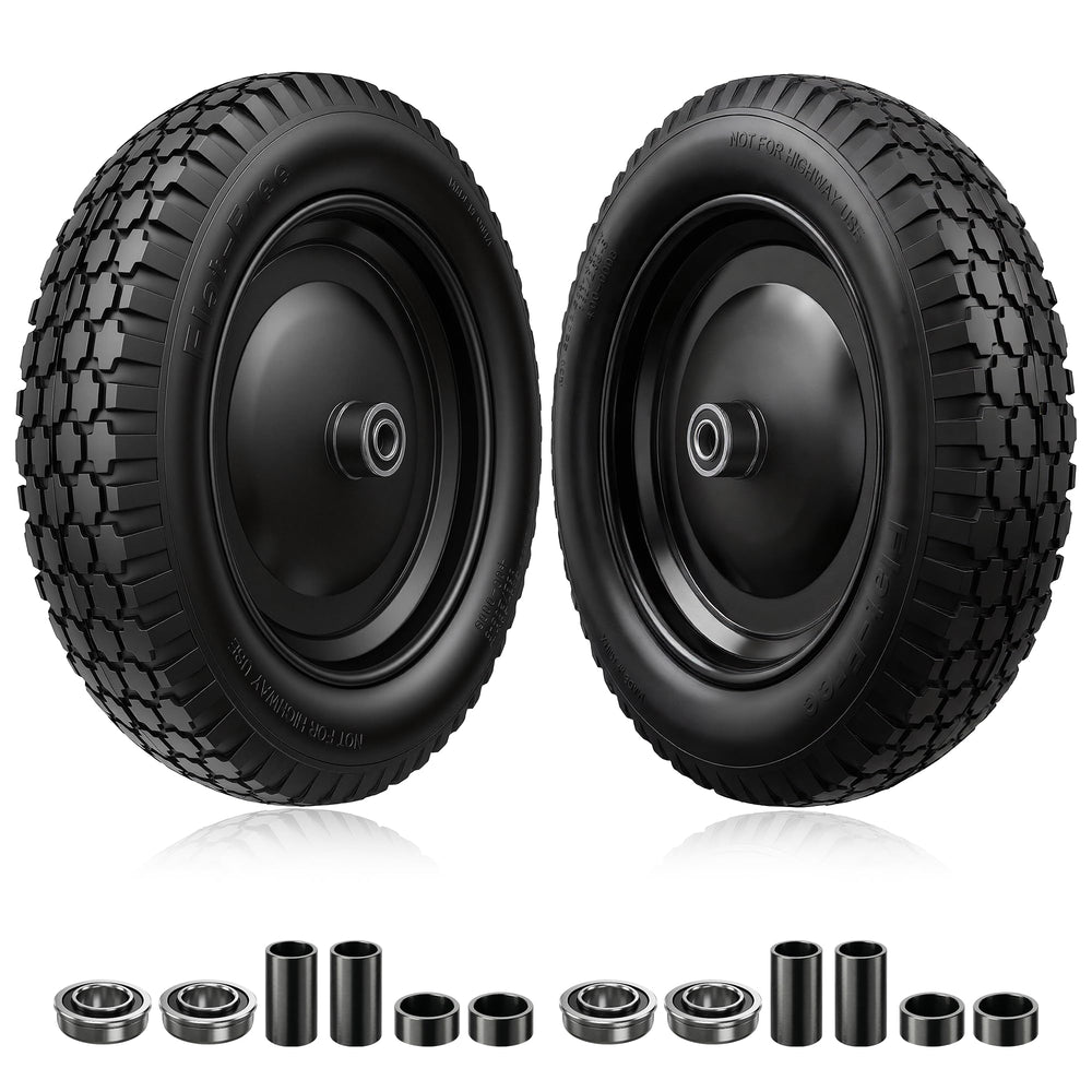 Vypart front view of complete wheel assembly shows durable rim and solid tire for reliable use