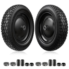 Vypart front view of complete wheel assembly shows durable rim and solid tire for reliable use