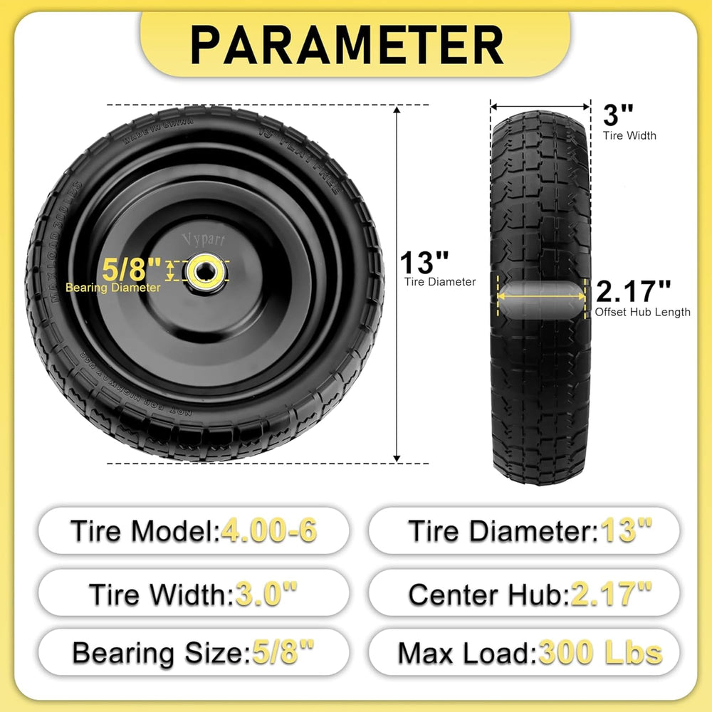 Vypart hub and 5/8" sealed bearing detail for balanced load and easy rotation