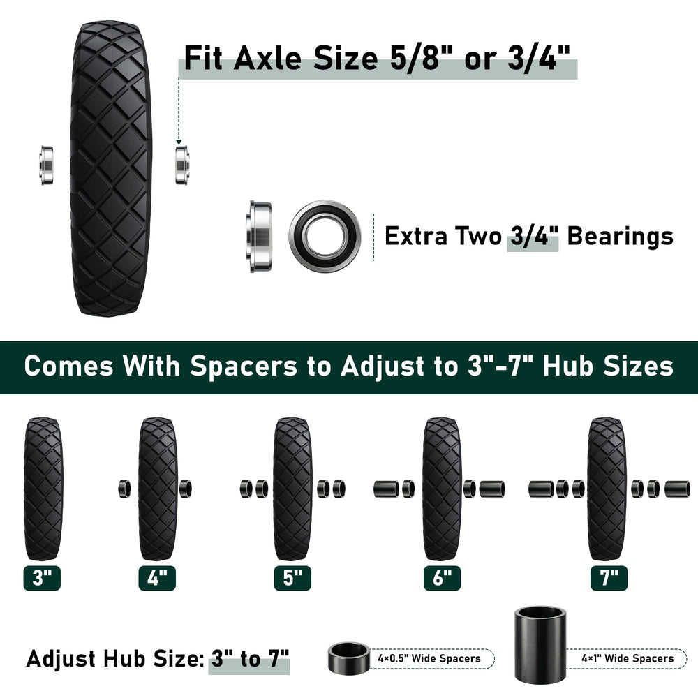 Vypart side profile hub detail showing adjustable 3-to-7 inch hub fit