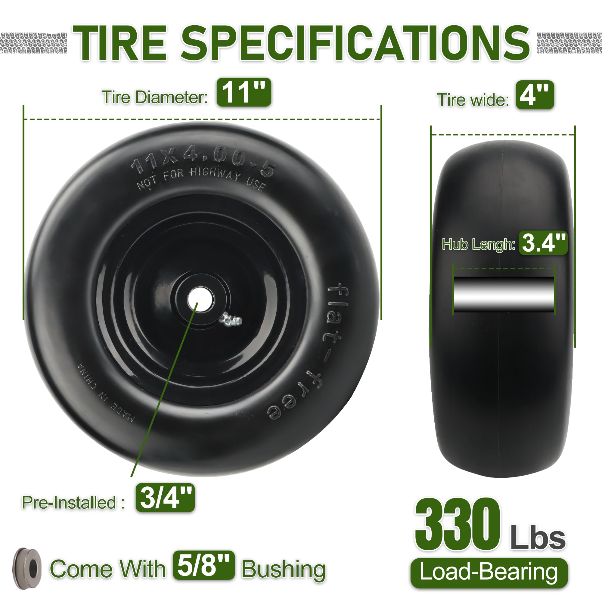 Vypart close-up of smooth tread texture for turf protection