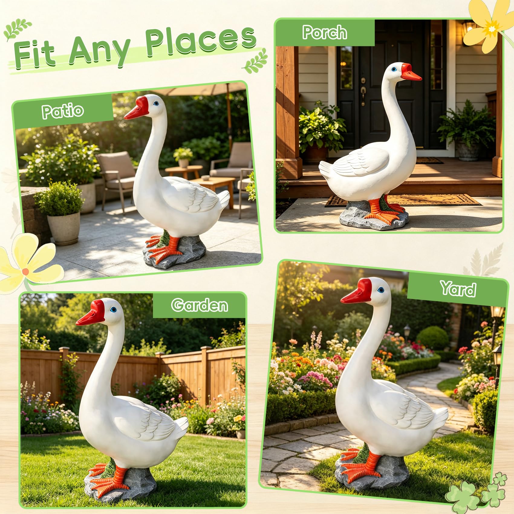 VYRALACH goose next to chair showing 20-inch size and scale benefit