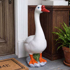 VYRALACH front view of goose statue showing full posture and curb appeal