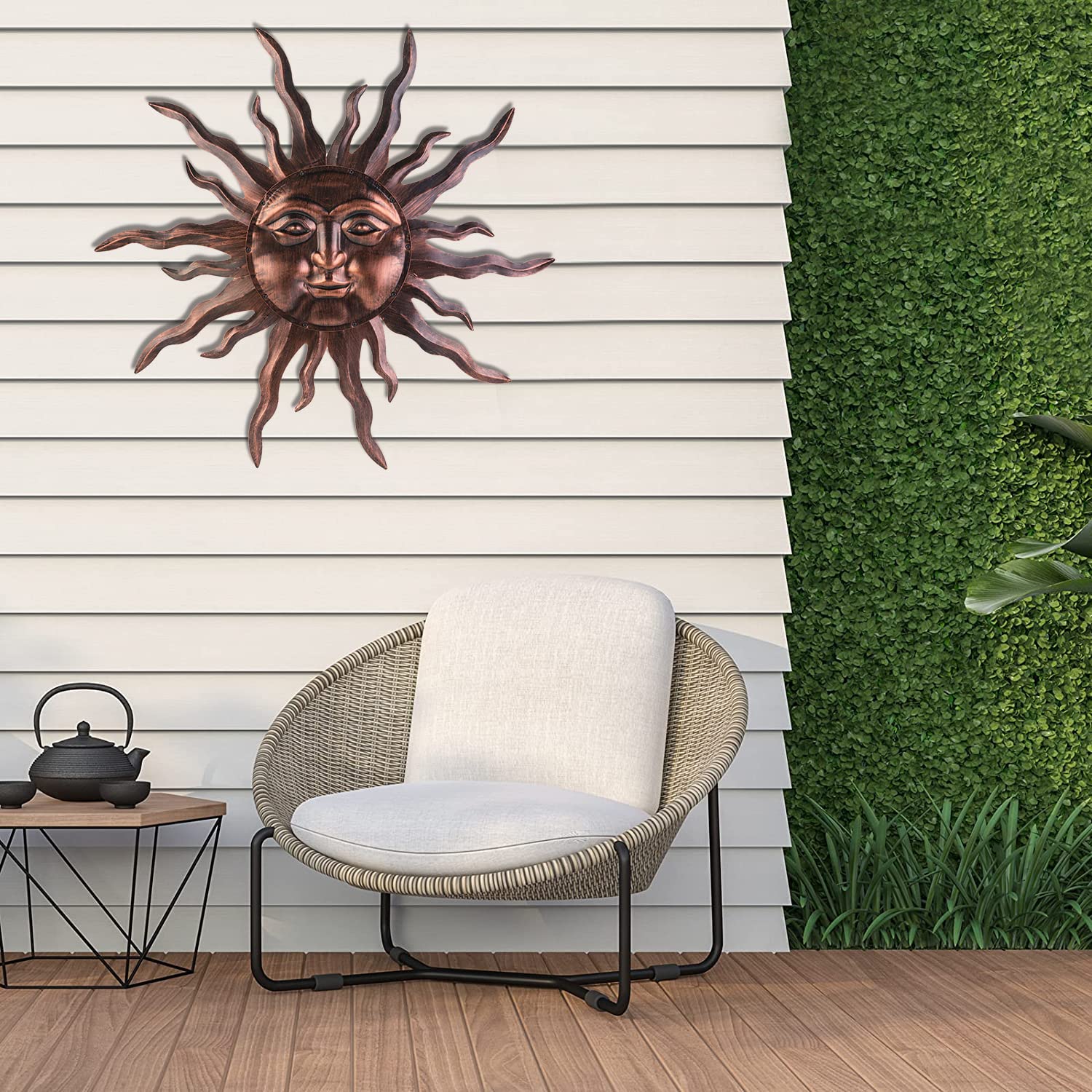 VZVXCC sun size compared with sofa illustrating scale and visual presence