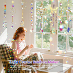 VZZNN crystal prism close-up capturing polished facets that create rainbows